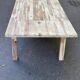 Large extendable Scandinavian dining table made of stripped solid acacia 160-26