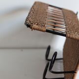 Coat rack 4 hooks in vintage rattan
