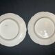 Pair of Hache Jullien plates, fine earthenware, castle decor, early 20th century
