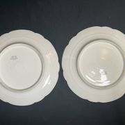 Pair of Hache Jullien plates, fine earthenware, castle decor, early 20th century