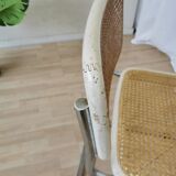 Chaise Cesca par Marcel Breuer en rotin bois et métal chromé, années 1970