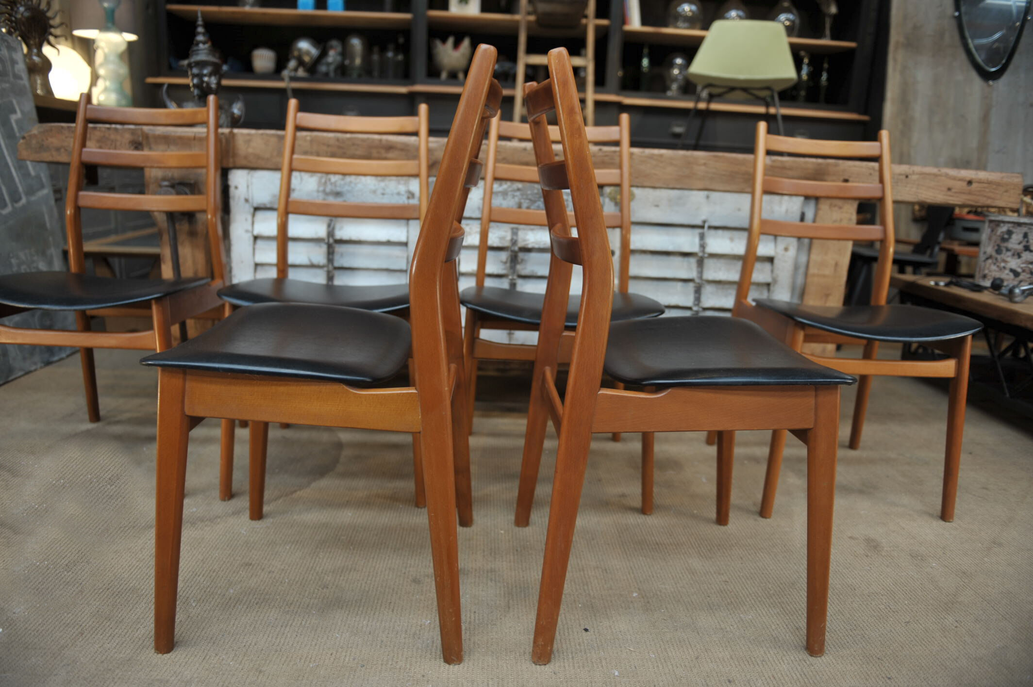 Lot de 6 ancienne chaises vintage 1960