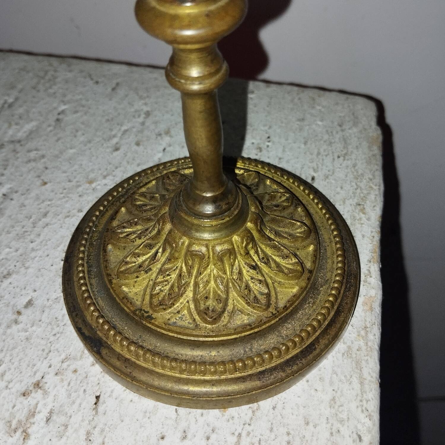 Pair of adjustable gilt bronze candlesticks