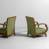 Curved art deco lounge chairs, Italy 1930s