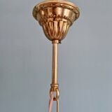 Glass and brass lantern-style pendant light, 1960s
