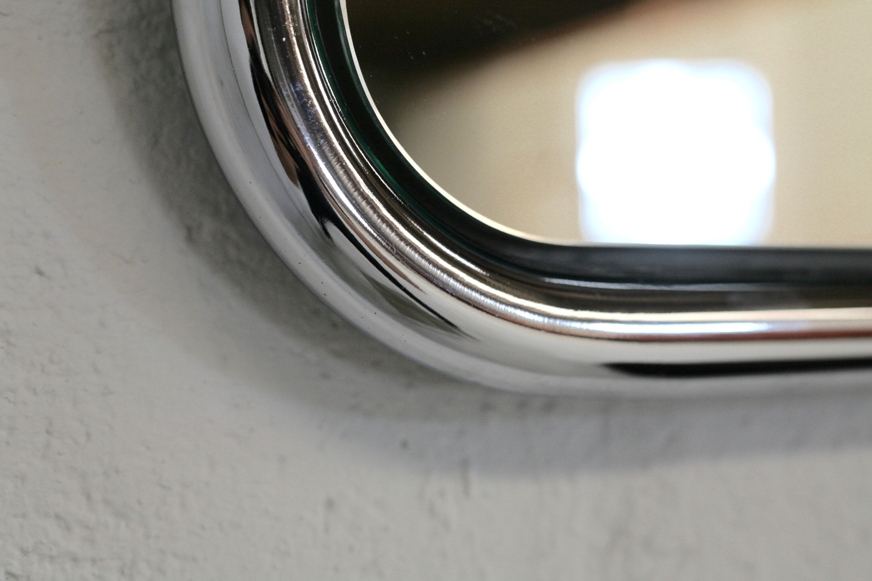 Pair of 70s tubular mirrors, chrome steel