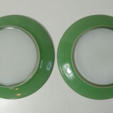 2 flat plates Duralex green Vintage