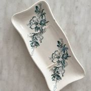 Empty pocket soap dish "Floréal" iron earthenware from Lyon