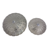 Large German Glass Ceiling Lights, Set of 2, 1960s