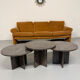 Vintage 1970s design round granite nesting coffee table with 3 elements.