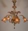 Venetian chandelier in gilded and pink Murano glass, 5 light arms, circa 1930.
