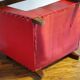 Fauteuil art deco skaï rouge