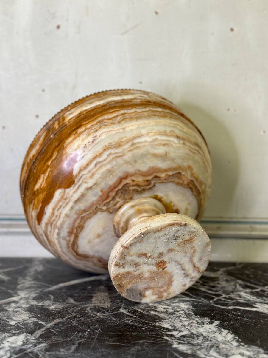 Deep onyx and bronze beaded bowl circa 1900