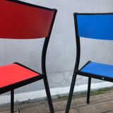 Series of 6 color school chairs