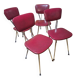 4 chaises vintage bordeaux