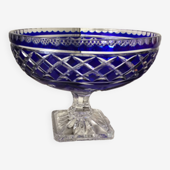 Coupe en cristal bleu de Lorraine Saint Nicolas