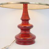 Large vintage red ceramic lamp