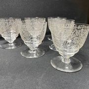 6 stamped Baccarat Lulli wine glasses