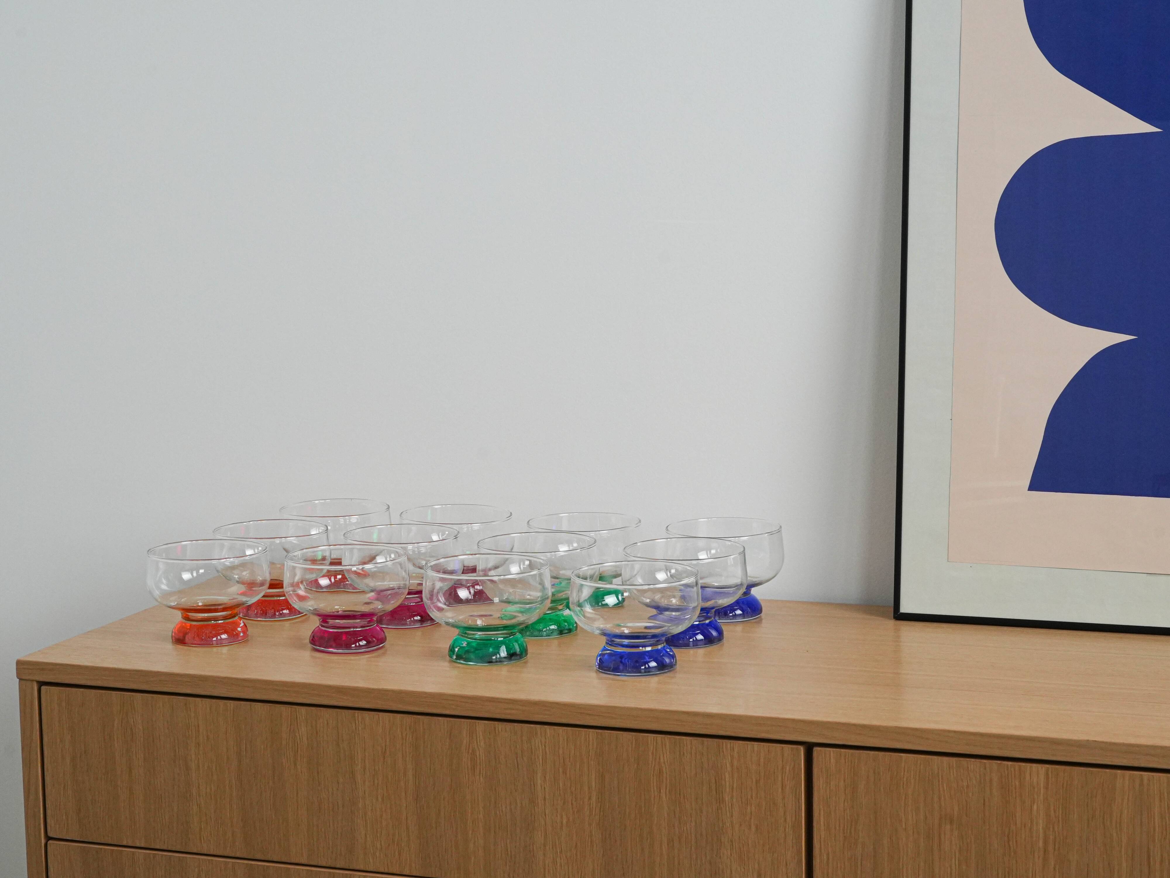 Set of dessert bowls, Italian design, 1970s, made in Italy