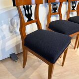 German Biedermeier Chairs in Cherry Veneer, 1830, Set of 4