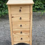 Vintage chest of drawers renovated in raw solid wood