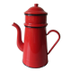 Old red enamelled coffee maker 27 cm deco retro kitchen farm countryside
