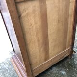Solid oak wardrobe with 2 doors and 1 drawer in neo Louis XIII style.