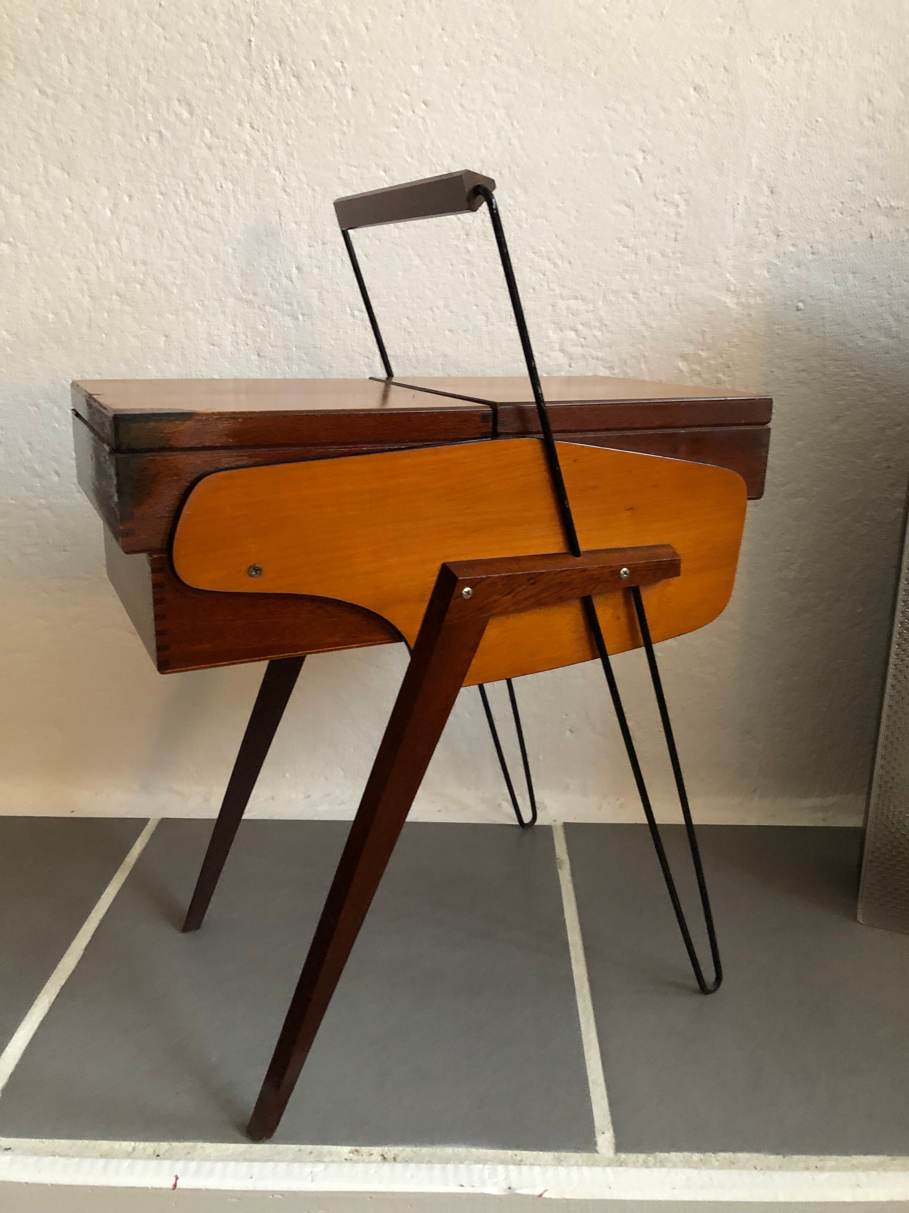 Vintage modernist sewing cart