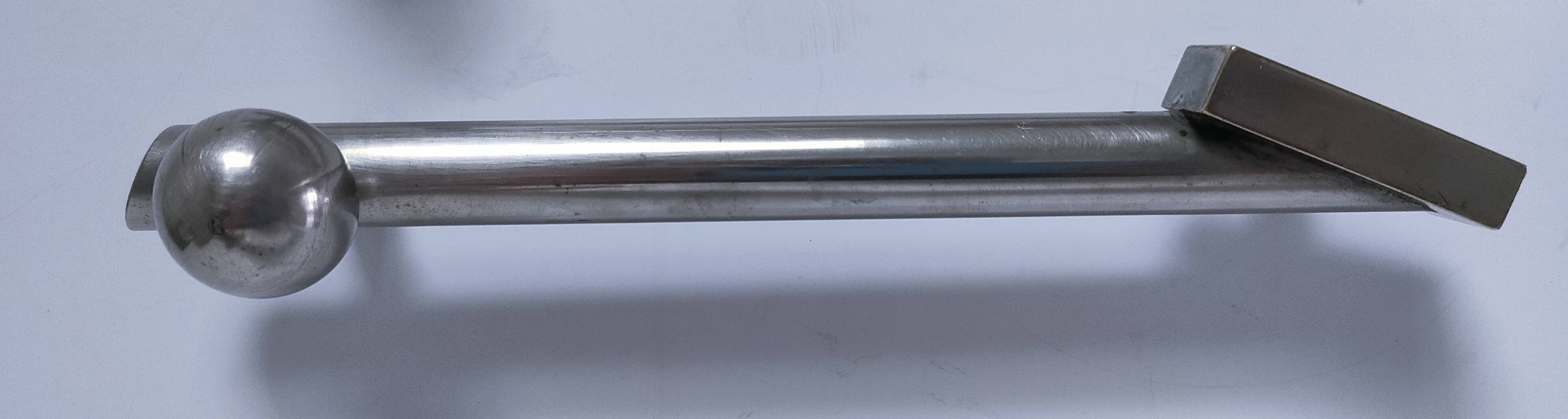 three art deco bronze handles silver tone cover