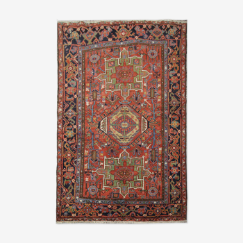 Antique Heriz Handmade Wool Persian Rug 1890- 145x195cm