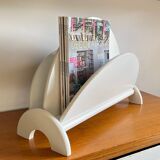 White Magazine Rack 1980s Design