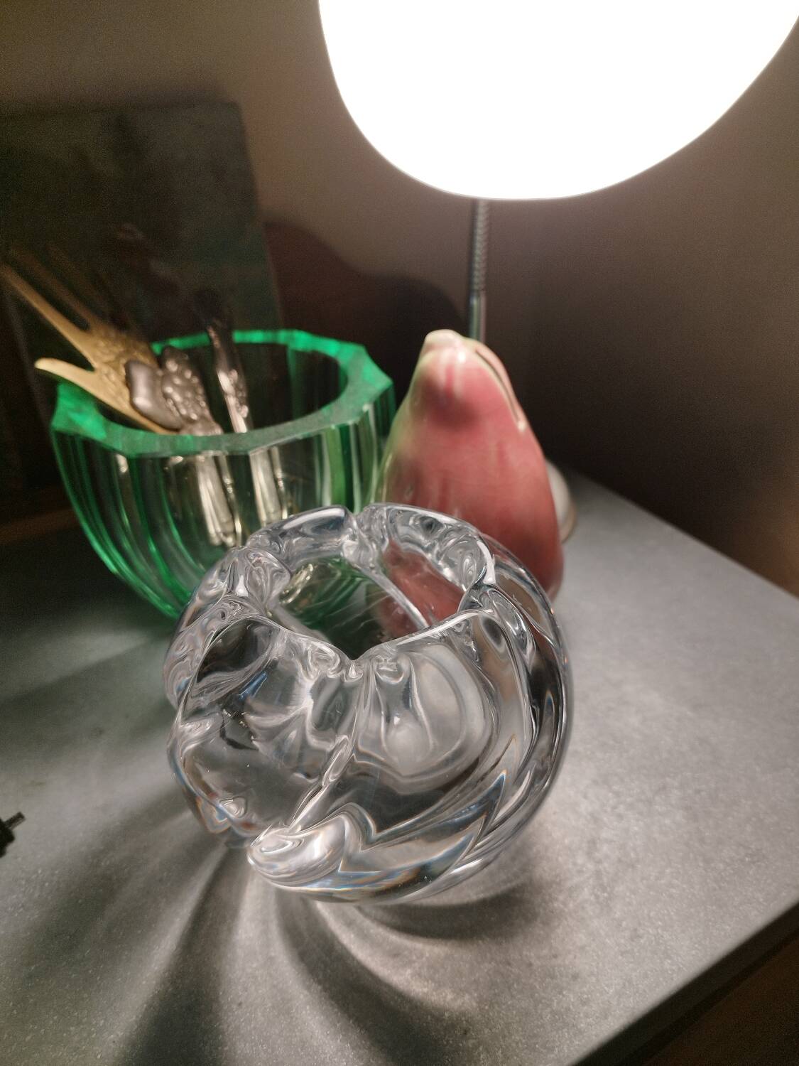 1950s crystal ball vase