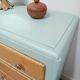 Small 3-drawer chest of drawers, green and wood