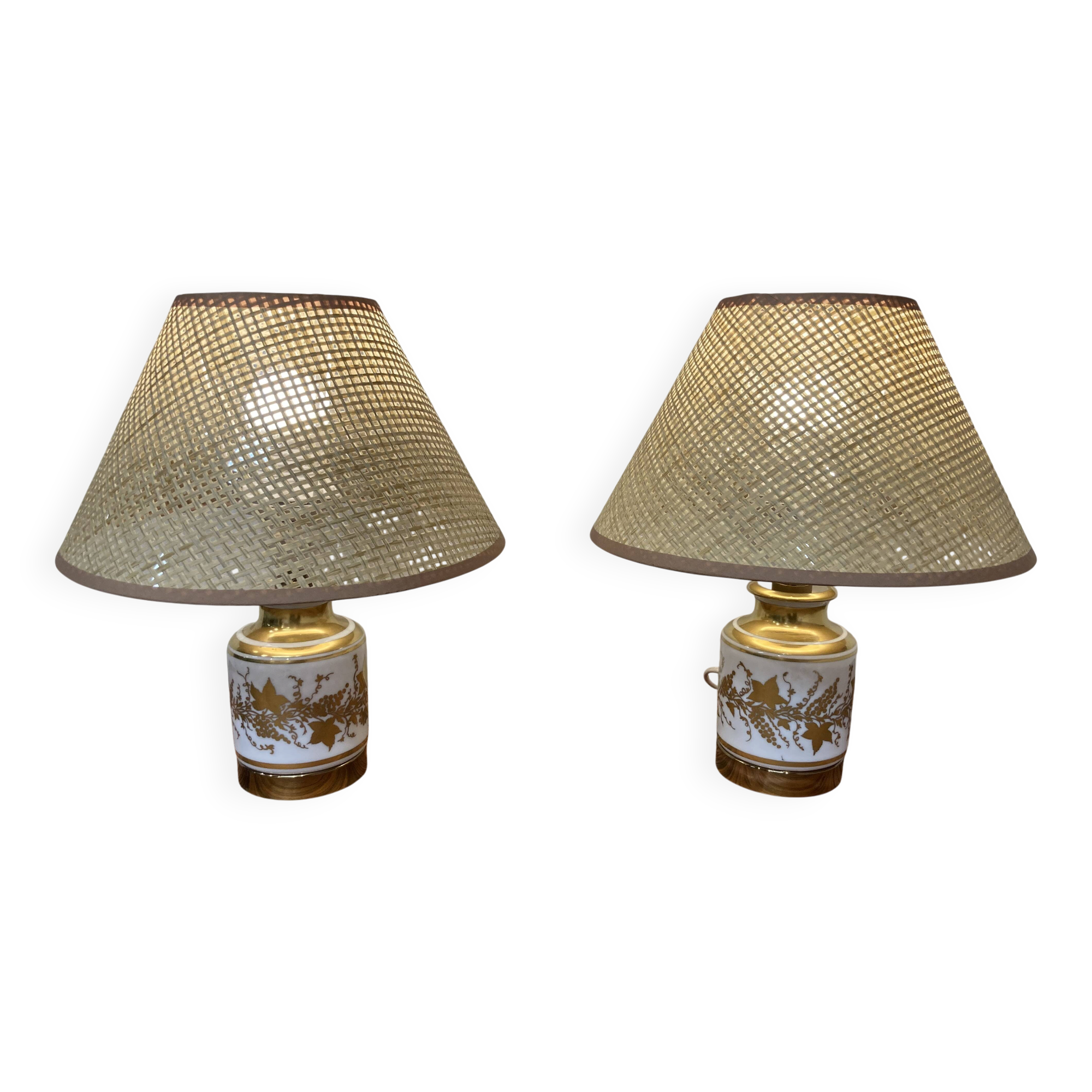 Pair of ceramic lamps "1950s scandinavian design".