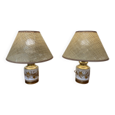 Pair of ceramic lamps "1950s scandinavian design".