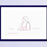 Illustration A4 naiade no. 5/8 brittany bather sea