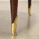 Pair of vintage armchairs from the 50s-60s in ebony wood, brass, with padded seats.