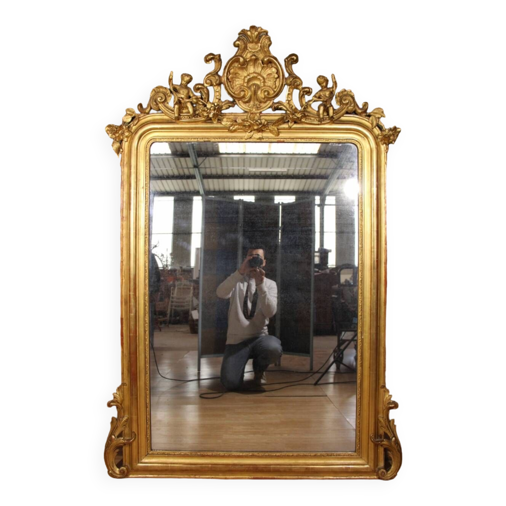 Louis Philippe mirror decorated with Putti