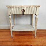 Patinated sofa end bedside