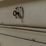 Patinated desk chest of drawers