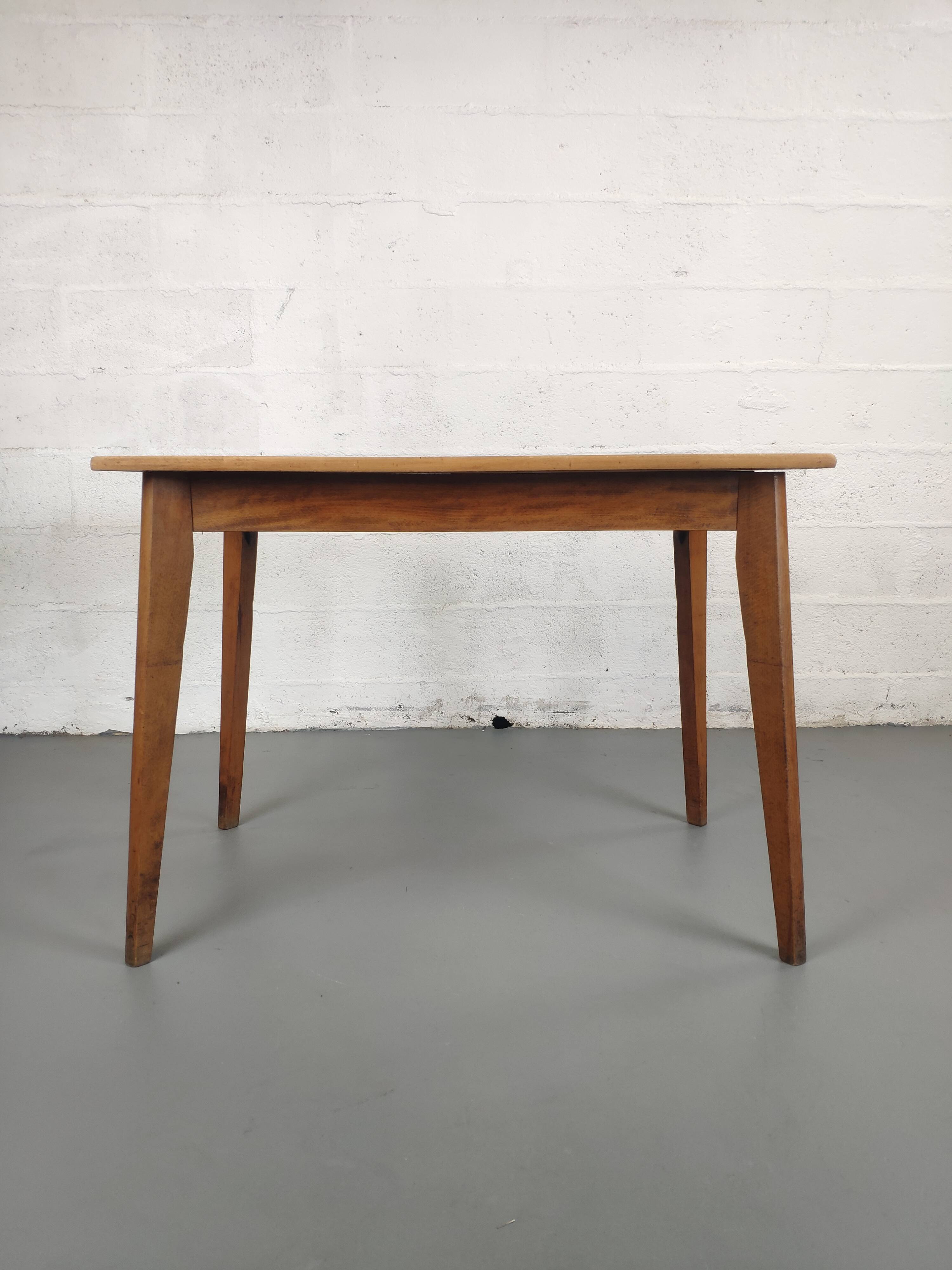 Vintage bistro table rectangular compass feet