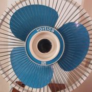 Oscillating fan vortice vintage  blue and white 1970s