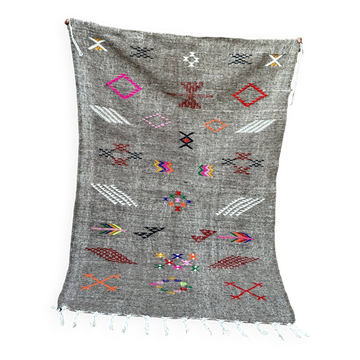 Moroccan Flat Woven Kilim Rug - Small Berber Kilim Rug - Woven Tribal Moroccan Patterns