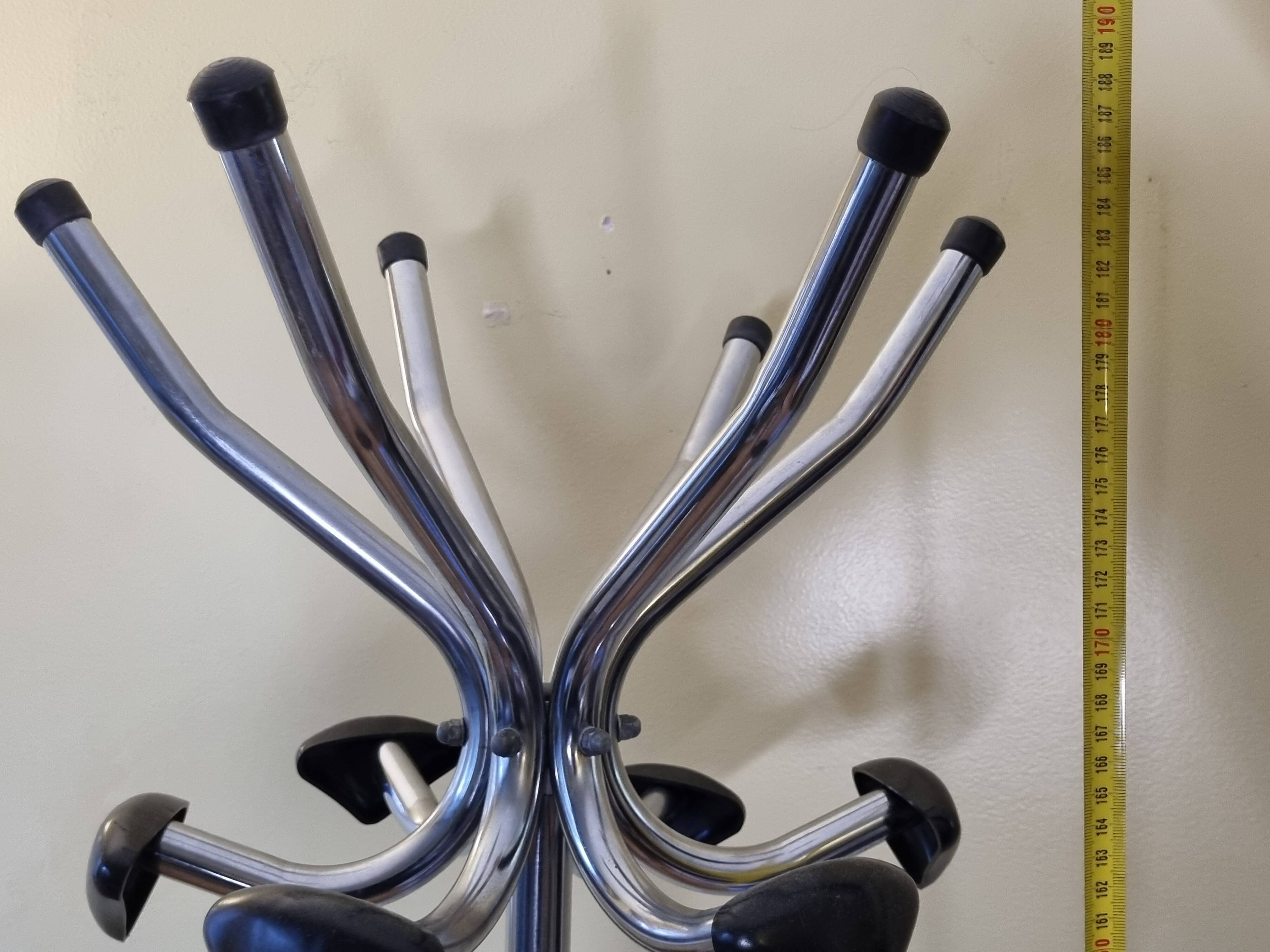 Vintage chrome metal coat rack, 1970s
