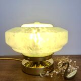 Vintage globe-laying lamp in clichy glass