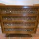 Vintage rattan and oak chest of drawers from the 60s