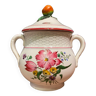 Bouillon pot covered earthenware of the East floral decoration with insect Les Islettes