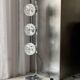Vintage Italian Floor Lamp in Chromed Metal and Glass with Three Faded Shades