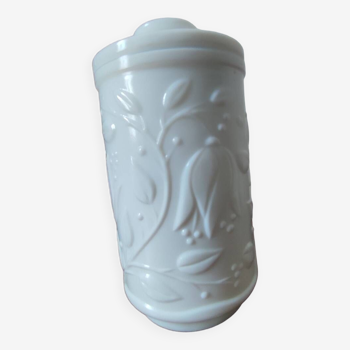 Large white opaline glass jar