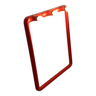 Red Mirror with Bulbs by Carrara & Matta, 1970s